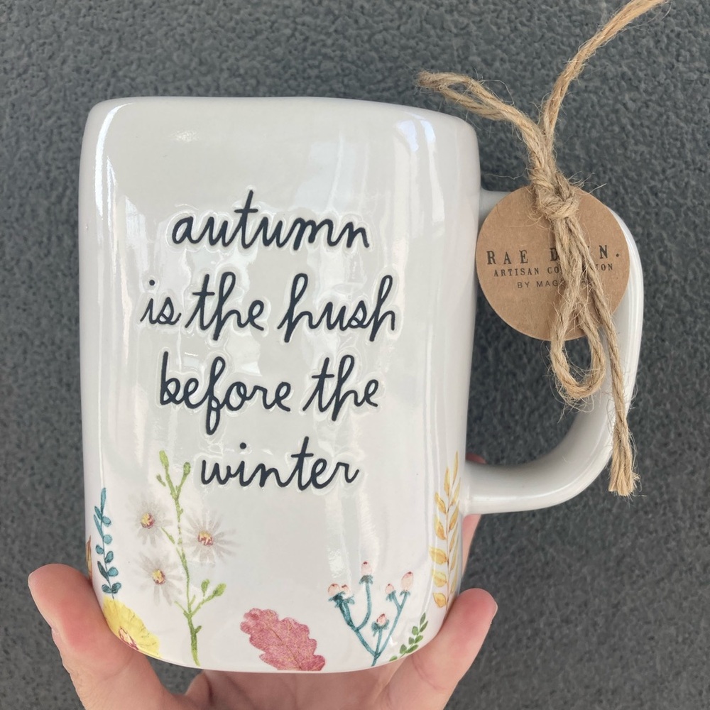 Rae Dunn floral autumn winter mug. NWT